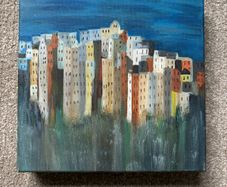 Small Original Painting of a Cityscape