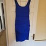 Blue ruched fitted dress Image 2