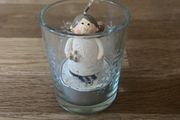 Glass Snowflake t-light holder with Angel t-light Christmas