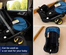 Baby Car Seat & Stroller, Black & Blue
