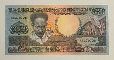 Suriname 250 Gulden 1988 Banknote