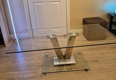 Glass coffee table