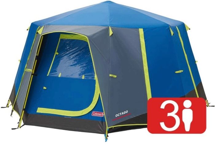 3 Man Tent Ideal for Camping in the Garden, Dome Tent, Waterproof 3 Person Camping Tent with Sewn-in Groundsheet (FREE POSTAGE)