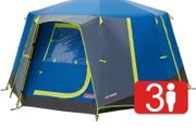 3 Man Tent Ideal for Camping in the Garden, Dome Tent, Waterproof 3 Person Camping Tent with Sewn-in Groundsheet (FREE POSTAGE)