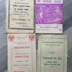Old football programmes lot x 4 1949-1962 Shelbourne Liverpool