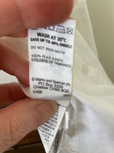 White linen blouse Size 10 EU 38