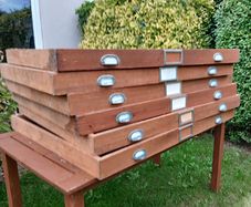 Antique Pine Drawing Chest drawers