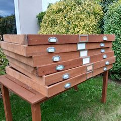 Antique Pine Drawing Chest drawers