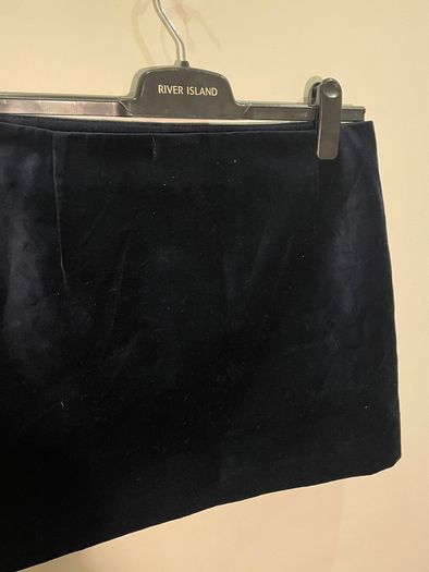 ZARA Collection Navy Blue Velvet Mini Skirt Size S!