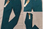 Crop Flare Green Jeans, New With Tags