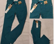 Crop Flare Green Jeans, New With Tags