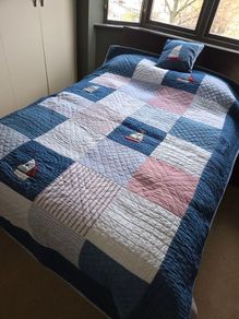 The White Company nautical theme Anglesey quilt and cushion