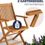 Set of 2 Garden Chairs  FSC Certified Acacia Wood Foldable Folding Chair High Back Garden Folding Chair Image 6