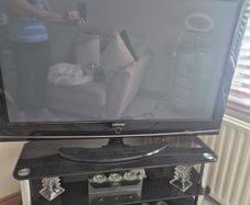 Tv & 3 tier glass stand