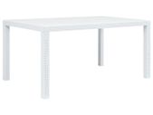 Garden Table White 150x90x72 cm Plastic Rattan Look