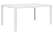 Garden Table White 150x90x72 cm Plastic Rattan Look