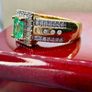 Emerald & Natural Zircon Ring Image 10