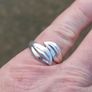 Heavy Double Leaf Sterling Silver Ring Image 3