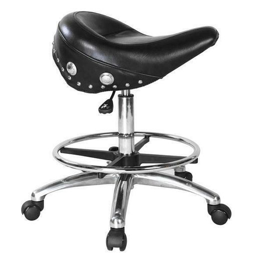 Neilsen Mechanic Synthetic Leather Biker Style Workshop Stool Roller Seat