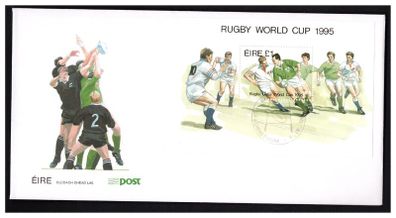 1995 Ireland World Cup Rugby Championship in South Africa Miniature Sheet An Post First Day Cover (FDC)
