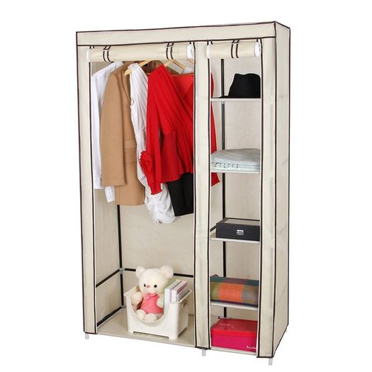 Canvas Folding Fabric Wardrobe 175 x 110 x 45 cm  - FREE DELIVERY NATIONWIDE