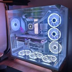 Custom Built Lian-Li White Artic Build RGB Desktop Gaming PC - Windows 11 Pro,Intel i7,3TB SSD,8GB GPU,64GB RAM,850 PSU, Corsair RGB Fans