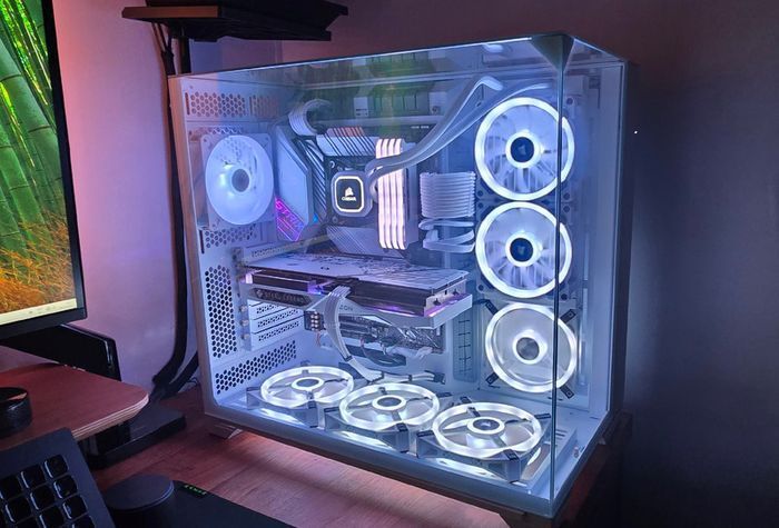 Custom Built Lian-Li White Artic Build RGB Desktop Gaming PC - Windows 11 Pro,Intel i7,3TB SSD,8GB GPU,64GB RAM,850 PSU, Corsair RGB Fans