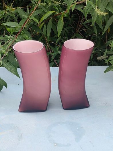 Pair of vintage Amethyst designer vases