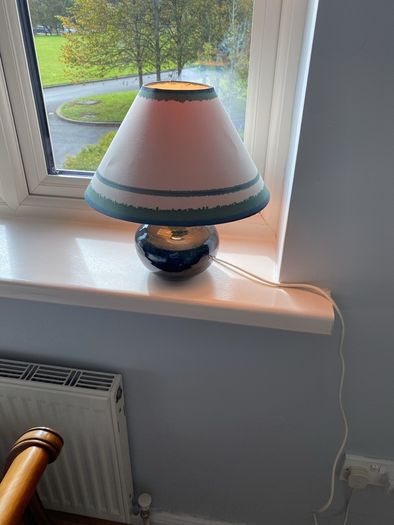 LOUIS MULCAHY pottery lamp with free LOUIS MULCAHY lamp shade