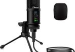 USB Microphone Metal Computer Condenser PC Mic for Gaming Podcasting Streaming Recording Voiceover YouTube Skype Twitch Zoom Cardioid with Tripod Compatible with Desktop Laptop Windows (FREE POSTAGE)