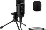 USB Microphone Metal Computer Condenser PC Mic for Gaming Podcasting Streaming Recording Voiceover YouTube Skype Twitch Zoom Cardioid with Tripod Compatible with Desktop Laptop Windows (FREE POSTAGE)