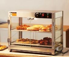 New  230v 800W Food Warmer Display Cabinet 201 stainless steel 2 Tiers Hot Cabinet for Fast-food Restaurants, Breakfast Shop