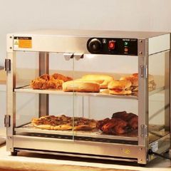New  230v 800W Food Warmer Display Cabinet 201 stainless steel 2 Tiers Hot Cabinet for Fast-food Restaurants, Breakfast Shop