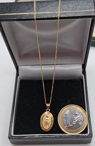 9ct Yellow Gold Miraculous Medal Pendant necklace