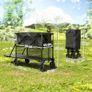 Double Decker Folding Festival Trolley on Wheels, 200KG & 350L Capacity Collapsible Wagon Festival Trolley Cart with 134cm Extended for Camping Sports Shopping Garden and Beach, Black Image 8