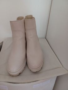 cream leather boots
