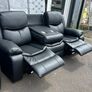 Valerie Black 3+2 Leather Recliner Sofa Set Image 4