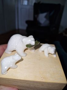 vintage  hand carved polar bears