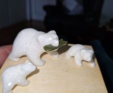 vintage  hand carved polar bears