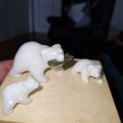 vintage  hand carved polar bears