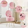 Dressing Table Chair with Stroage Space, Comfy Vanity Chair with Pillow & Foldable Backrest Image 4