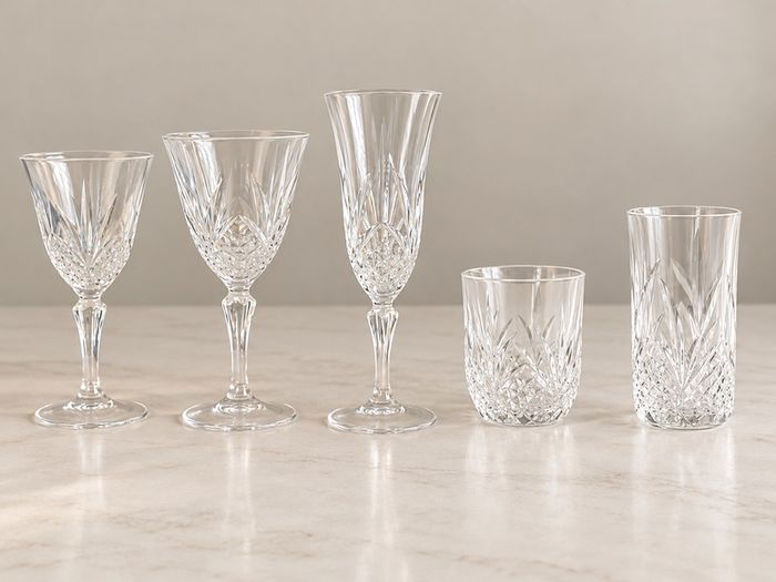 39 Piece Matching Cut Glass Drinking Glass Set
