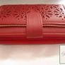 Large Fashion Red Purse Multi compartments with flowers design Image 4