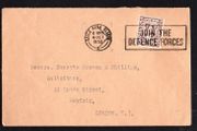 1952 Ireland Clear slogan cancel of Join the Defence Forces tying 2 1/2d Arms of Ireland definitive stamp. Date of 6 October 1952
