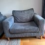 Grey corduroy armchair Image 2