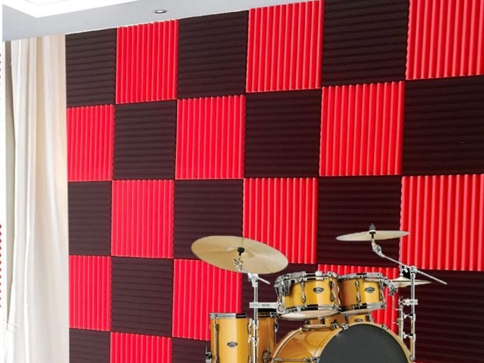 48 Pack Black Red 1" X 12" X 12" Acoustic Wedge Studio Foam Sound Absorption Wall Panels Multiple Colours Available, See Photos (free Postage)