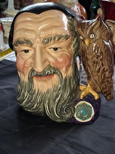 Old 1950s Large Royal Doulton Merlin Toby Mug Character Mug or Jug, Merlin Toby mug Postage Available or Collection