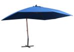 Hanging Garden Parasol with Wooden Pole 400x300 cm Blue