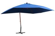 Hanging Garden Parasol with Wooden Pole 400x300 cm Blue