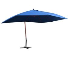 Hanging Garden Parasol with Wooden Pole 400x300 cm Blue